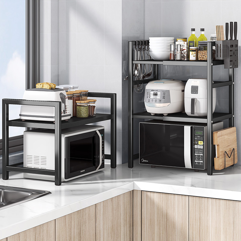 厨房微波炉置物架家用电饭煲用品多层储物收纳架台面桌面烤箱架子