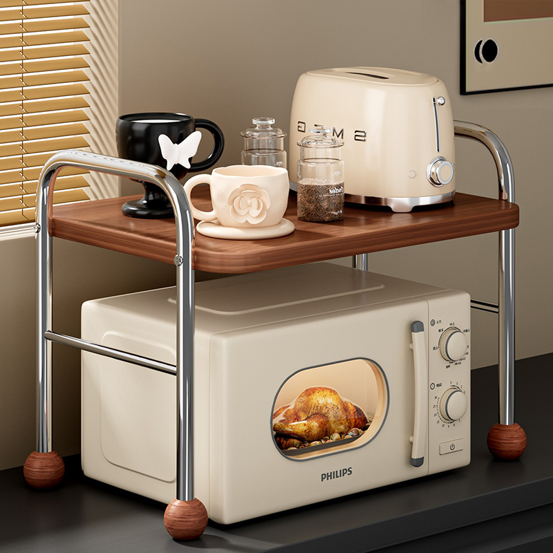 微波炉置物架厨房多功能家用放电饭煲锅一体收纳支架台面烤箱架子