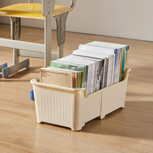 桌下书本收纳箱可伸缩落地书架便携可移动学生教室课桌旁置物架
