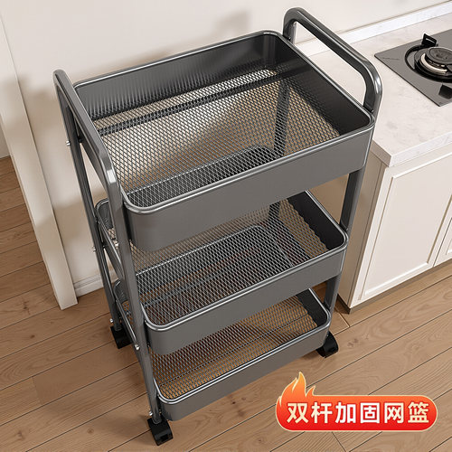 厨房置物架小推车多功能新款家用落地多层可移动放果蔬菜收纳层架