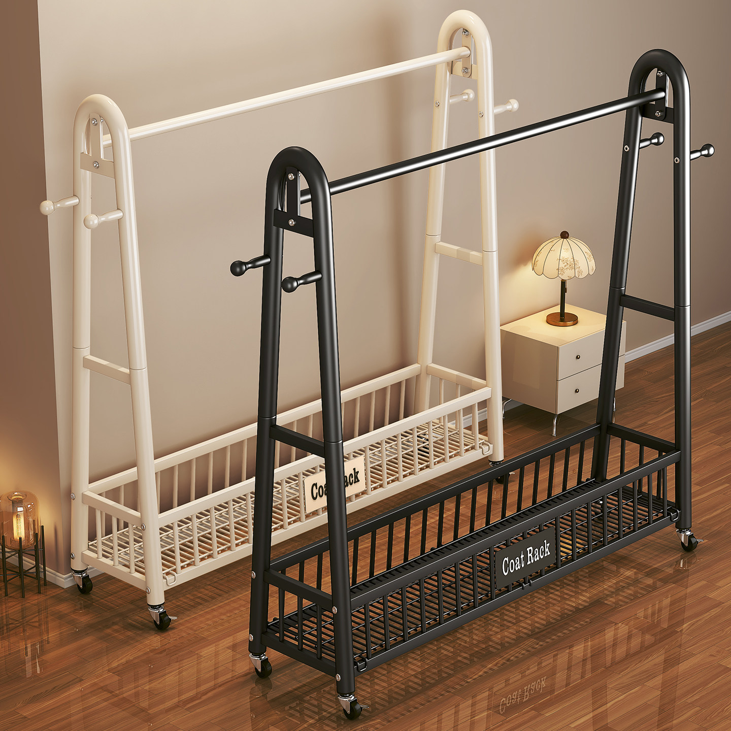 简易衣帽架落地室内可移动晾衣架