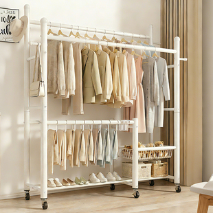 衣帽架落地卧室家用挂衣服架可移动室内阳台晾衣架加粗简易衣架子