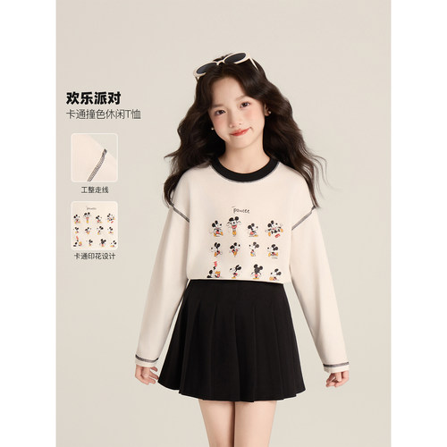 Amybaby女童休闲卡通印花长袖T恤