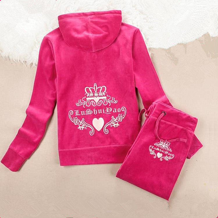 2025新款春秋运动套装女韩版修身金丝天鹅绒运动服套装休闲两件套