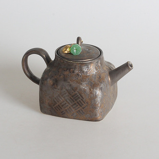 四方宝瓶壶茶壶泡茶家用水壶仿生功夫小茶壶中式老泥岩陶瓷一人用