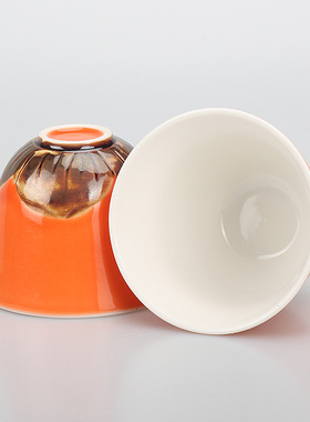 数量做多清只卖3.5元60ml柿柿如意泡茶杯子陶瓷单杯家用中式创意