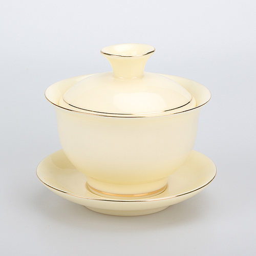 盖碗描金好瓷土两人泡110毫升