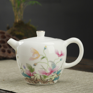 200ml漂亮高白茶壶高温陶瓷手工精品功夫茶具泡茶壶单壶中式 清新