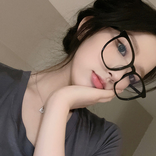 大框素颜神器眼镜可配近视