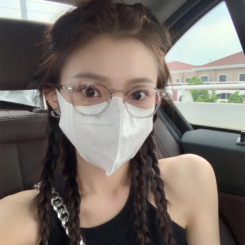 ins风网红透明小框近视眼镜女韩版潮复古素颜小脸眼镜框可配度数