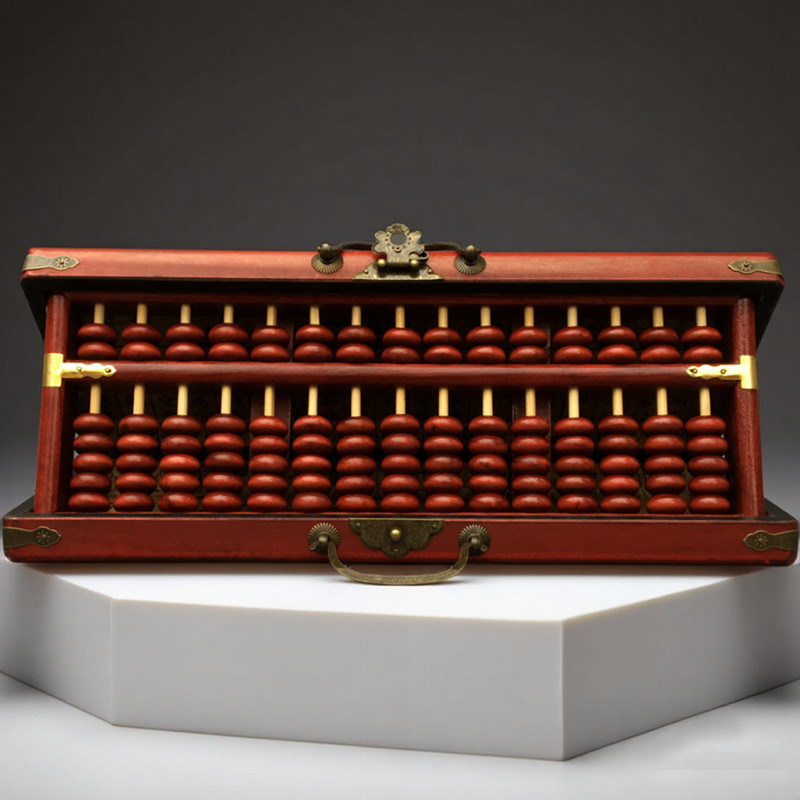 15档老式大算盘实木质配盒子收藏装饰招财摆件红木工艺品送人礼物