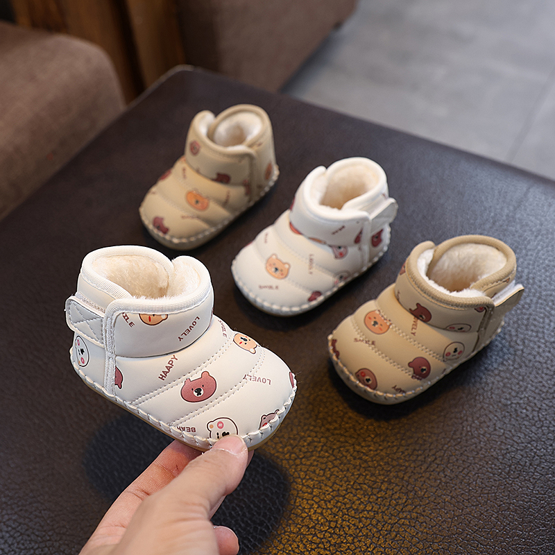 冬季保暖男女宝宝雪地靴加绒鞋子