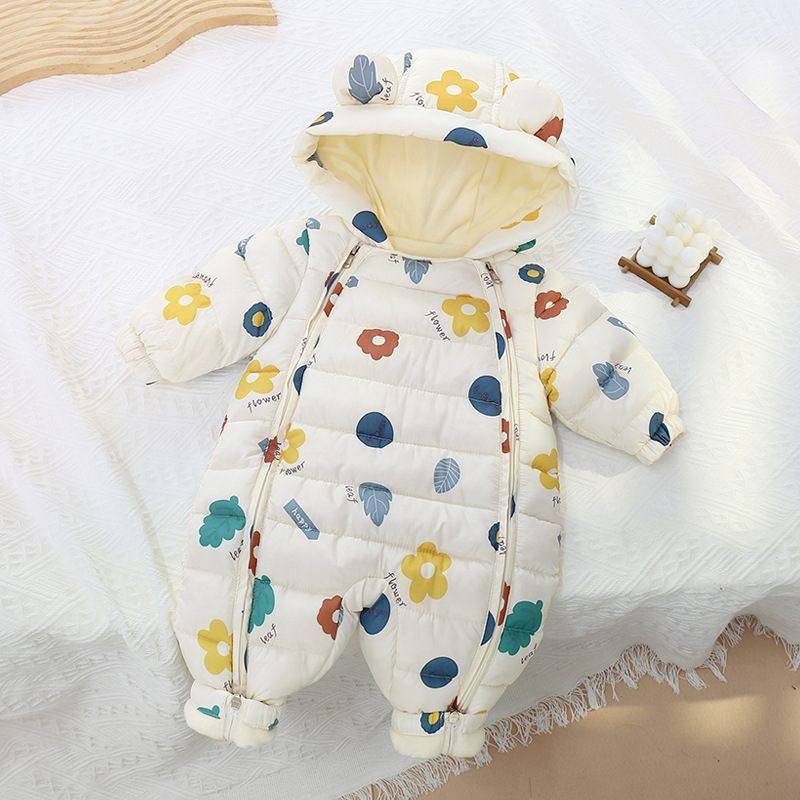 宝宝羽绒棉服新生婴儿哈衣爬爬服