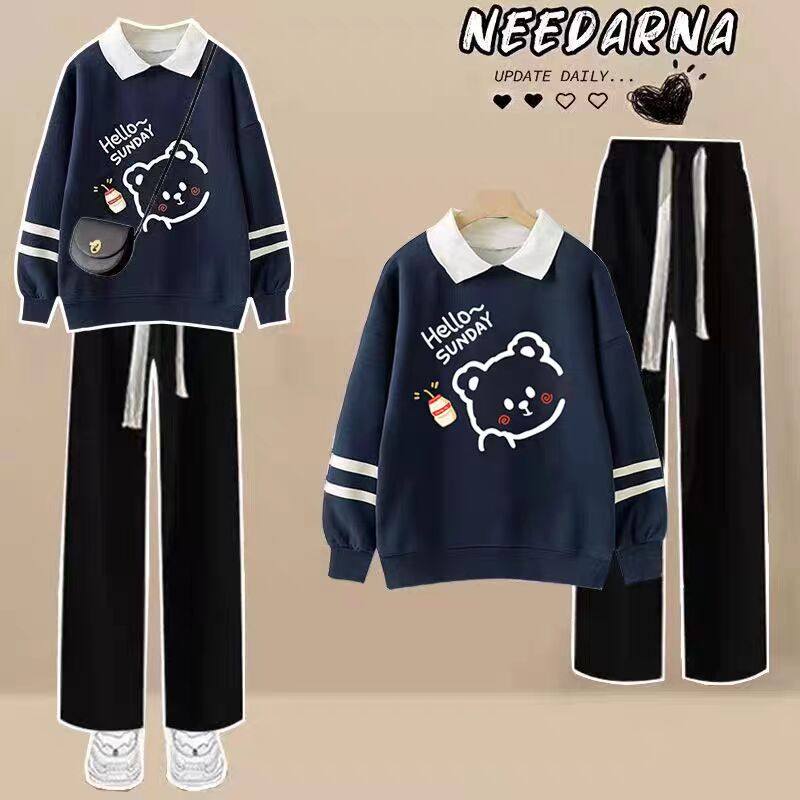 秋季少女15高初中学生16卫衣Polo衫运动套装17女孩18岁大童两件套