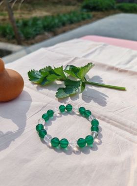 绿玛瑙手链原创设计小众女旺事业好运送礼