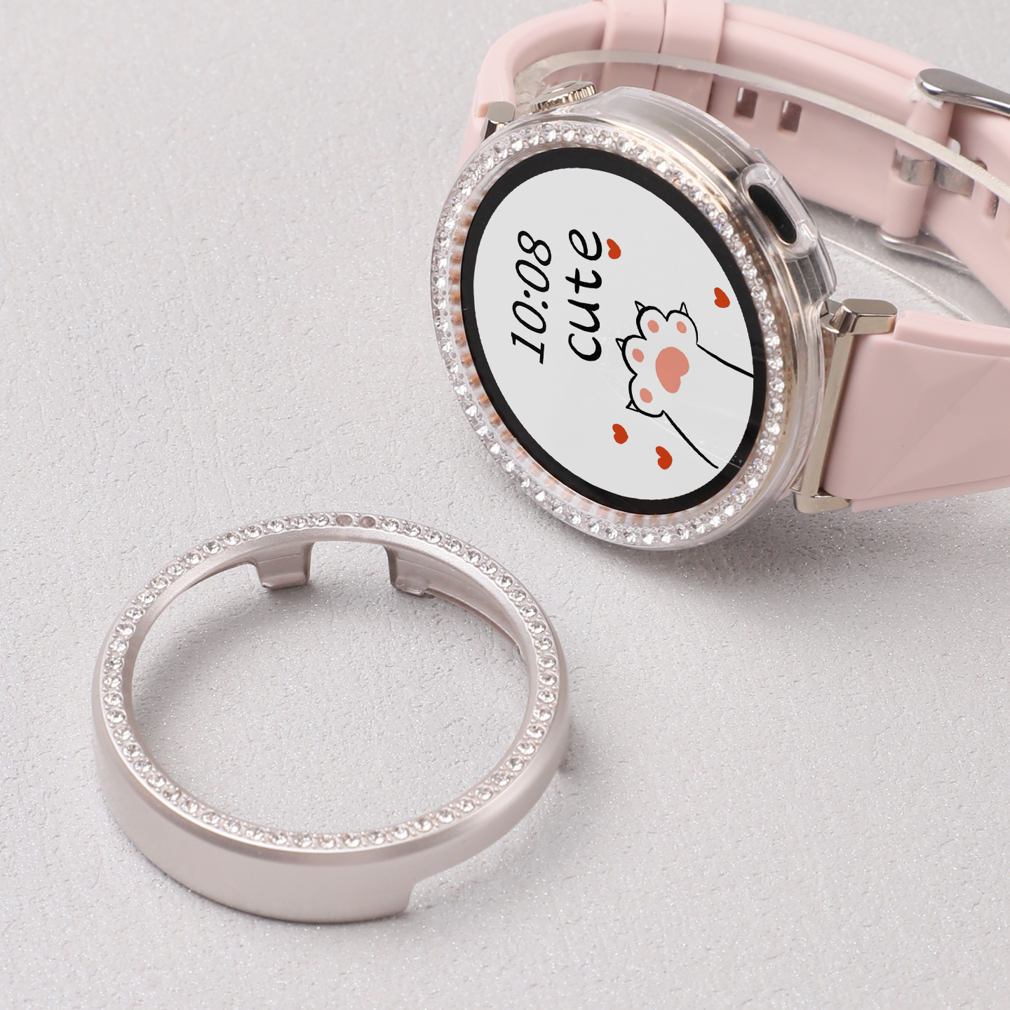 适用于华为gt5/6手表保护壳仿钻镂空gt5pro/gt4半包保护套智能运动watchgt5/6女款小表盘pc表壳41mm专用配件