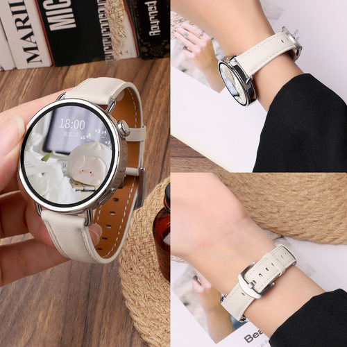适用于小米watchs4 41mm表带S4 Sport时尚真皮s5腕带智能运动手表S3/S2/S1Pro女士皮质替换带Color2男款配件