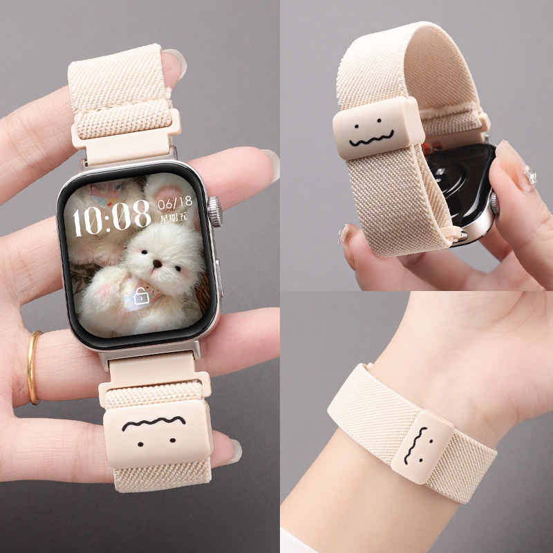 适用于华为fit4手表表带fit3新款涂鸦磁吸扣编织腕带智能运动手表watch fit4pro透气时尚替换带男女同款配件