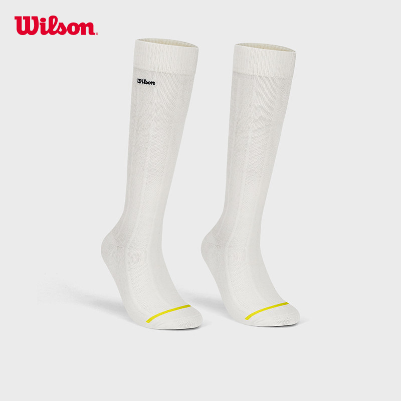 Wilson威尔胜男女运动袜子舒适网球高筒罗纹贴合百搭休闲及膝袜子