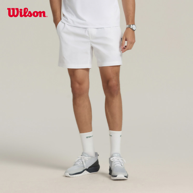 Wilson威尔胜官方夏季男士轻薄舒适百搭运动网球冲孔透气梭织短裤