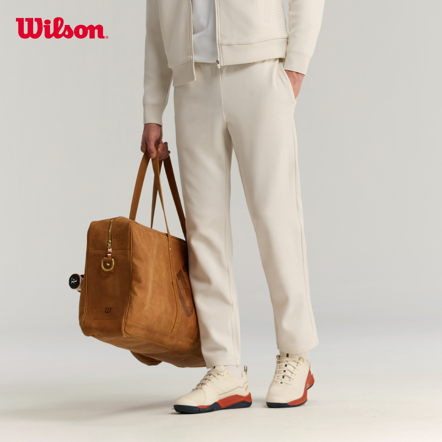 Wilson威尔胜官方25年秋季新款男士网球运动飞织工艺简约针织长裤