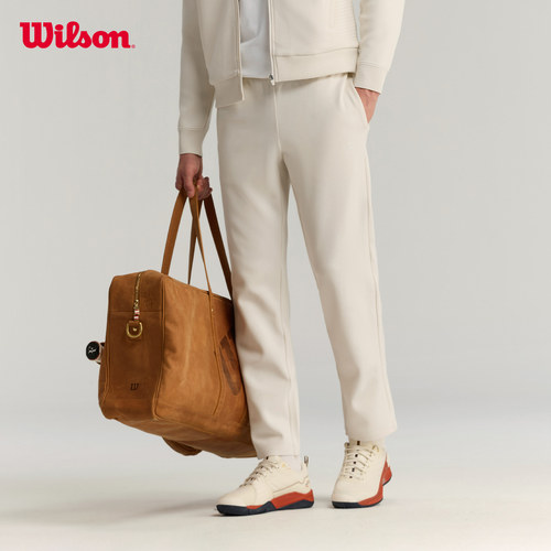 Wilson威尔胜官方春季男士网球运动飞织工艺腰部抽绳简约针织长裤