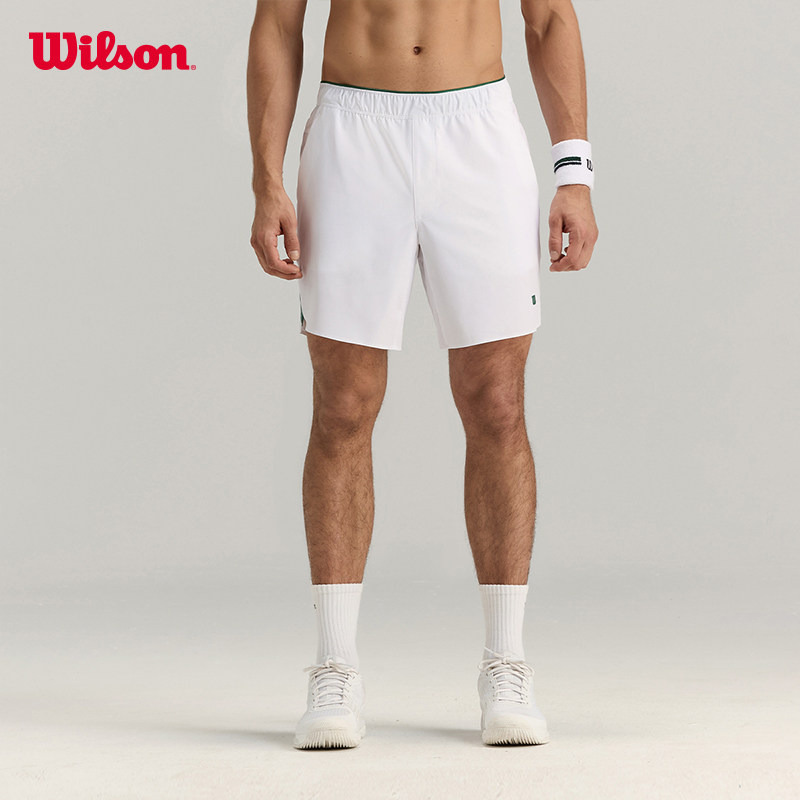 Wilson威尔胜夏季男士轻薄舒适弹力侧边开叉百搭网球运动梭织短裤