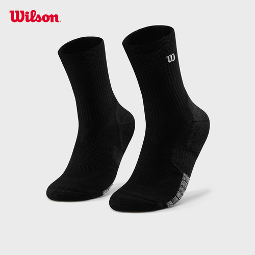 Wilson威尔胜官方26年新款男女通用缓震百搭舒适网球运动高腰袜子