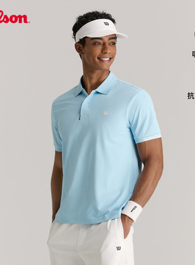 Wilson威尔胜官方夏季男士TIMELESS运动网球防晒短袖吸湿速干POLO
