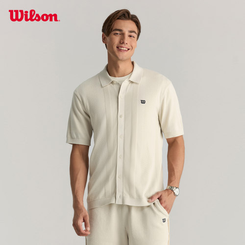 Wilson威尔胜官方夏季男士经典宽松针织舒适透气运动网球短袖POLO