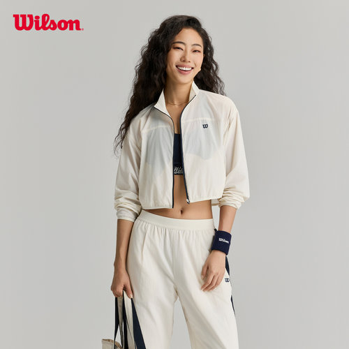 Wilson威尔胜夏季女士运动宽松落肩轻薄干爽百搭网球梭织上衣外套