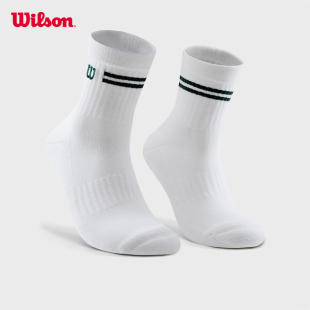 Wilson威尔胜官方男女通用百搭时尚休闲条纹抗菌网球中腰运动袜子