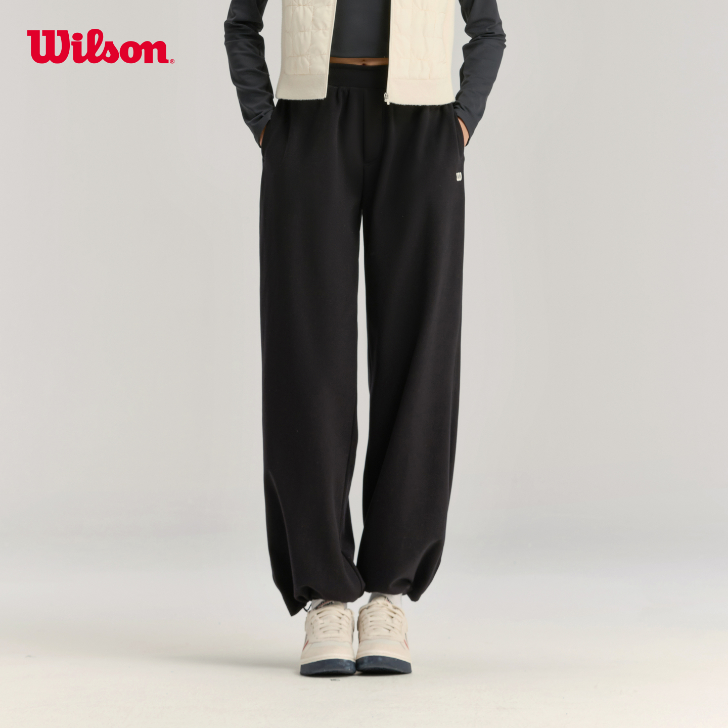 Wilson威尔胜官方25秋季新款女士阔腿宽松保暖网球运动针织长裤