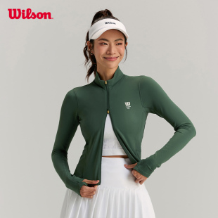Zip針織緊身運動長袖 外套 女士網球服Full Wilson威爾勝官方秋季