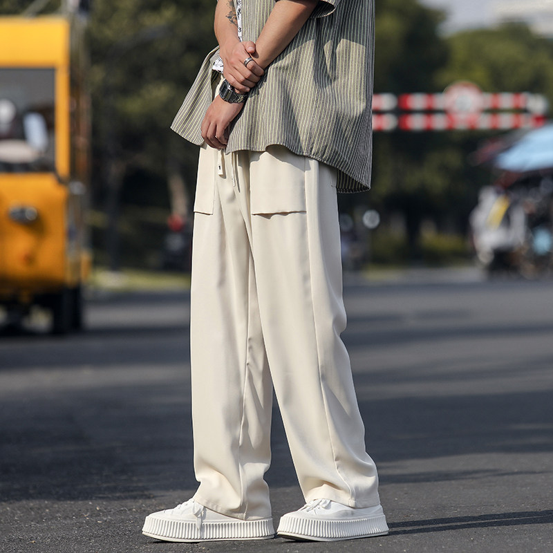 薄款冰丝裤男凉感宽松休闲大码裤子新款速干男士直筒裤潮D511/P40图片