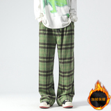 休闲格子裤秋冬毛呢利落挺拔拖地裤阔腿长裤加绒+10D517/P45，男装卫衣，星座206（原A221）