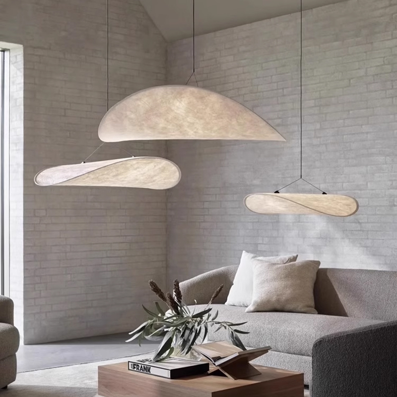 丹麦设计师款日式侘寂风薯片蚕丝餐厅吊灯北欧艺术民宿客厅卧室灯