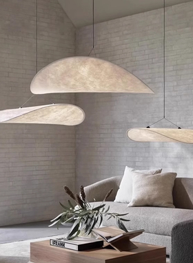丹麦设计师款日式侘寂风薯片蚕丝餐厅吊灯北欧艺术民宿客厅卧室灯