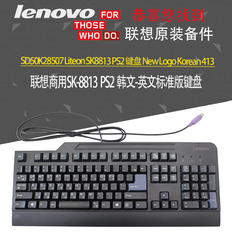 联想英文欧版SK8813 17 25 27 1021 PS2 USB高键位游戏手托键盘