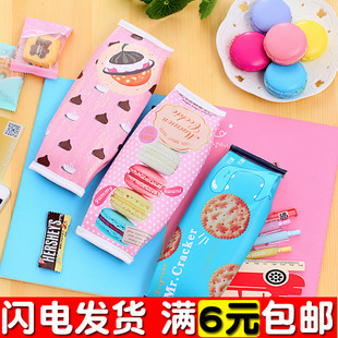 零食小笔袋女韩国创意零钱包学生铅笔盒仿真饼干文具袋牛奶盒笔袋