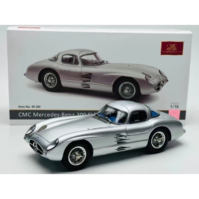 1/18 CMC 奔驰300SLR1955年 银色车身 红内饰蓝内饰 合金全开模型