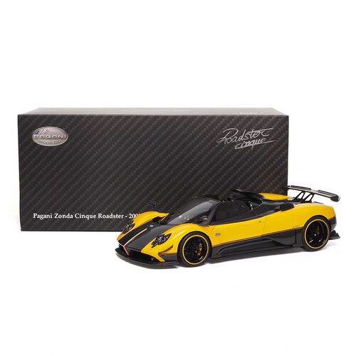 AR 1/18 帕加尼Zonda cinque 敞篷黄色 合金全开模型