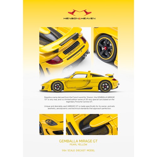 [预售]1/64 HH Model 甘梅拉 Mirage GT 黄色 合金车模 7.27截单