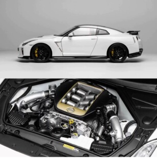 MH 1/18 日产GTR(r35) 珍珠白 pearl white 合金全开模型