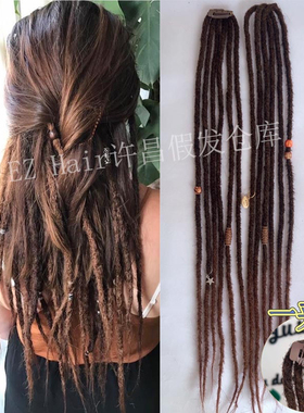 非洲雷鬼脏辫假发欧美一夹式纯手工BB夹穿戴脏辫辣妹dreadlock