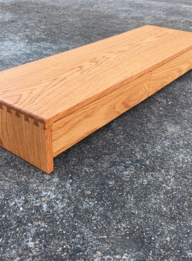 定制北美红橡木双抽屉增高架书桌置物架黑胡桃木带抽屉佛柜佛龛