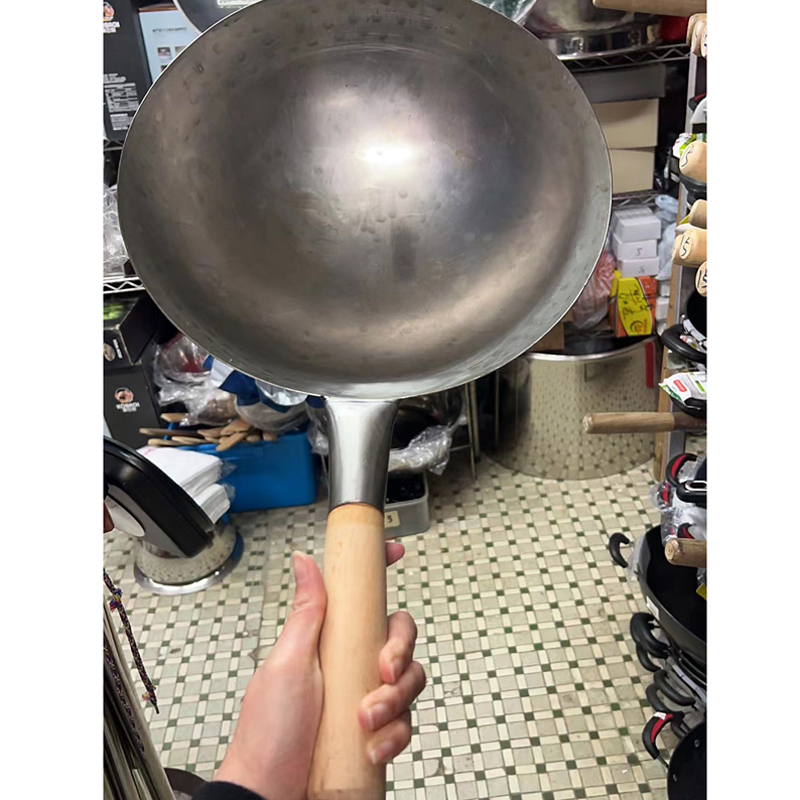 香港正品陈枝支记炒锅熟铁锅炒菜锅老式家用圆底不粘锅手工锻打精