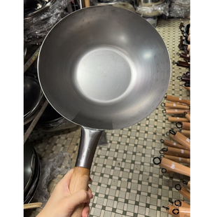 正品 手工無涂層 傳統(tǒng)家用老式 炒菜鍋 香港陳支枝記熟鐵鍋平底炒鍋