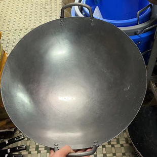 陈枝香港记双耳大铁锅炒锅无涂层厨师酒店饭店炒菜锅中式传统锅头