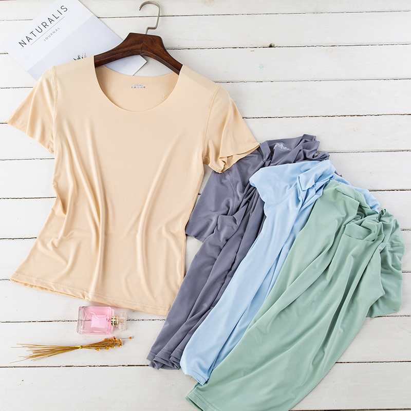 冰丝无痕短袖T恤女夏季薄款外穿内搭修身百搭上衣半袖速干打底衫|ruв категории Женская одежда, футболка - от Buy2taobao.com для оказания профессиональной услуги покупки агента Taobao